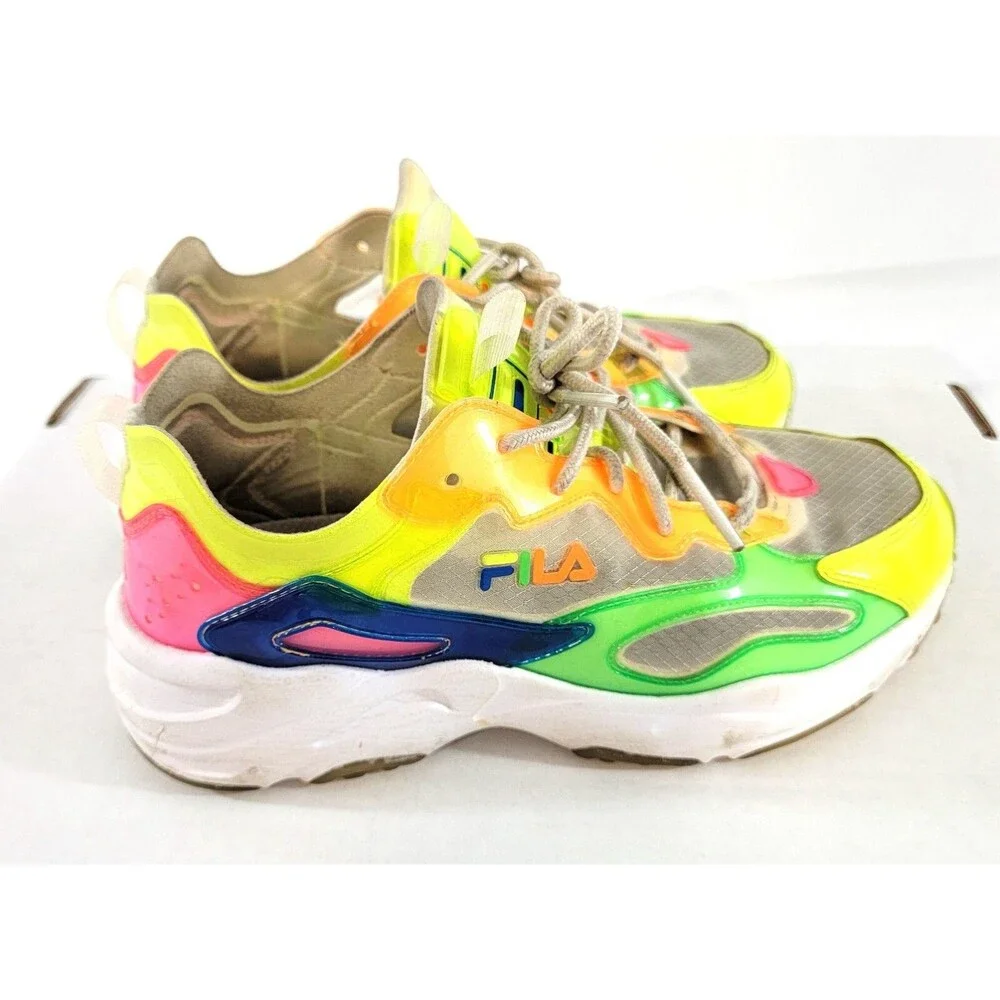FILA Ray Tracer TL Women's Shoes Pink-Yellow-Green-Blue 5RM01053 US Size 6-1/2